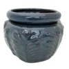 Leaf Self Watering Glazed Ceramic Pot - Dark Moss - 6.25 X 4.75"