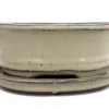 Ceramic Bonsai Pot/Saucer - Beige/Oval - 6 1/8" X 4 1/2" X 2" With Felt Feet