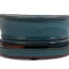 Ceramic Bonsai Pot/Saucer - Dark Moss GreenOval - 6 1/8" X 4 1/2" X 2"