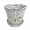 Butterfly Ceramic Orchid Pot/Saucer 5" X 5" - White - #50248