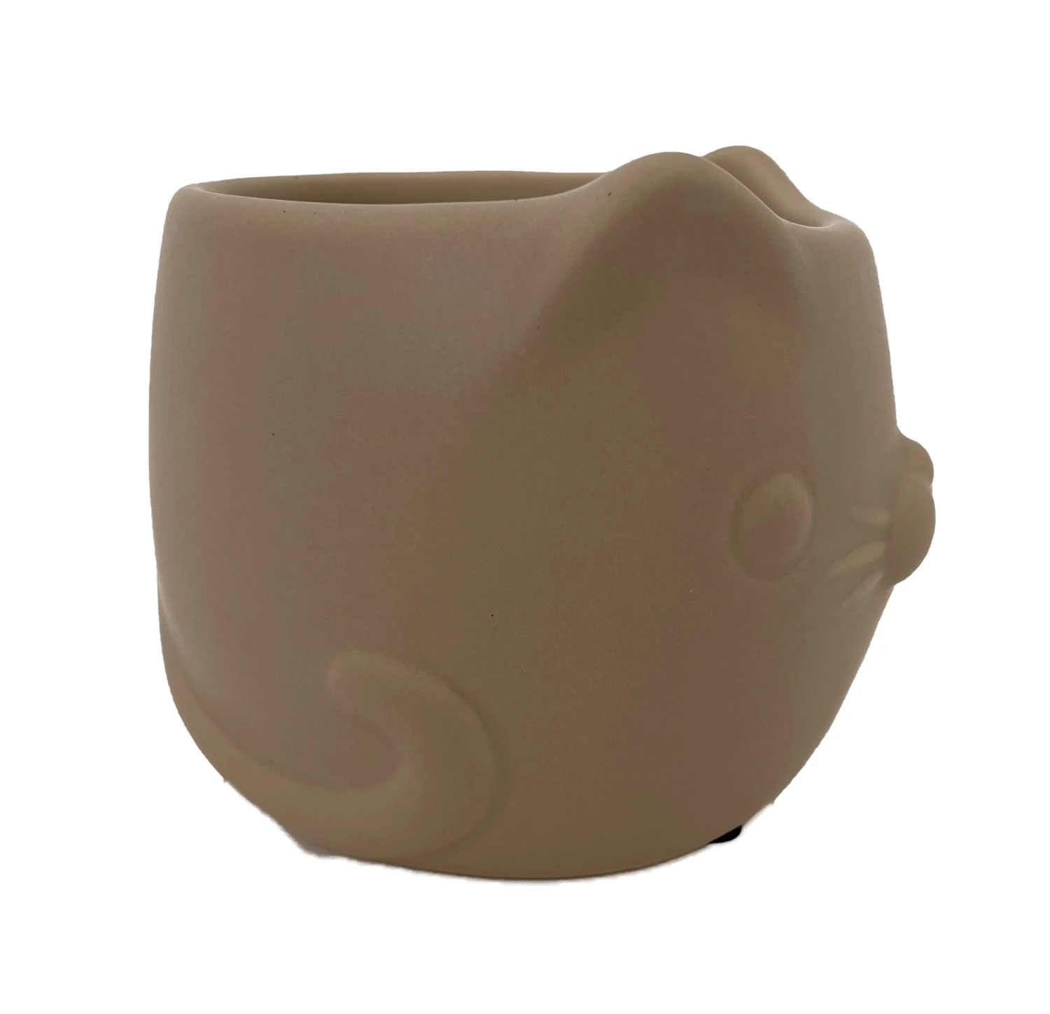 Tan Cat Ceramic Animal Pot - 6" X 4" - NEW 2 Tan Cat Ceramic Animal Pot - 6" X 4" - NEW - Image 2