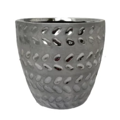 Cosmos Meteor Ceramic Planter - 5.25" X 5" - Zig Zag