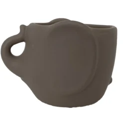 Grey Elephant Ceramic Animal Pot - 6" X 4" - NEW