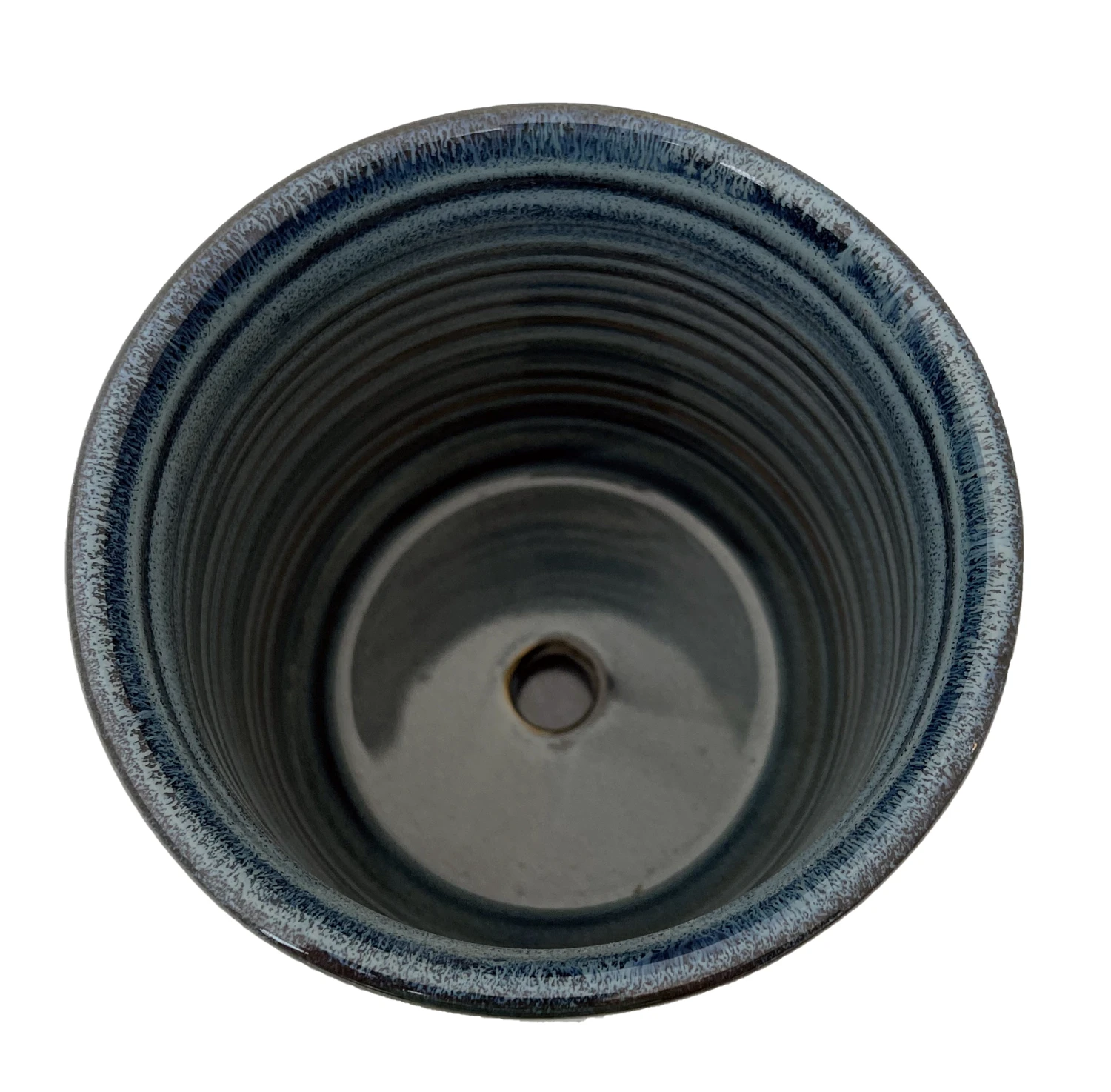 Ellora Ceramic Planter With Attached Saucer - Sapphire - 4.5" X 4.25" 2 Ellora Ceramic Planter With Attached Saucer - Sapphire - 4.5" X 4.25" - Image 2
