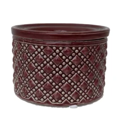 Knots Self Watering Glazed Ceramic Pot - Cordovan - 5" X 3.5"