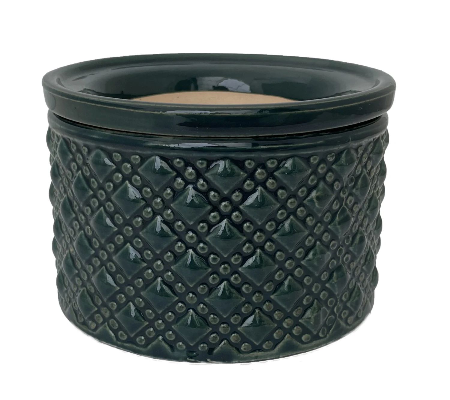 Knots Self Watering Glazed Ceramic Pot - Tourmaline - 5" X 3.5" 1 Knots Self Watering Glazed Ceramic Pot - Tourmaline - 5" X 3.5"