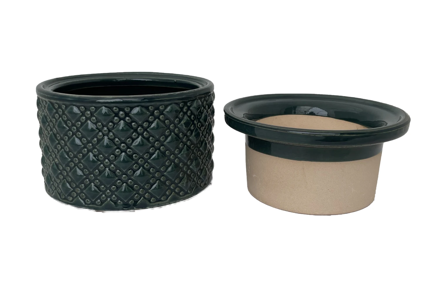 Knots Self Watering Glazed Ceramic Pot - Tourmaline - 5" X 3.5" 2 Knots Self Watering Glazed Ceramic Pot - Tourmaline - 5" X 3.5" - Image 2