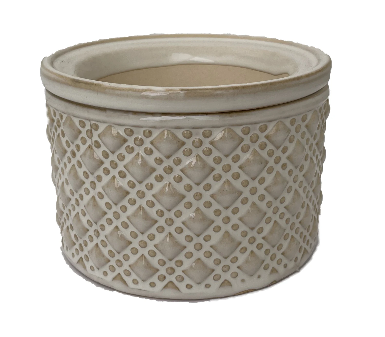 Knots Self Watering Glazed Ceramic Pot - Moonstone - 5" X 3.5" 1 Knots Self Watering Glazed Ceramic Pot - Moonstone - 5" X 3.5"