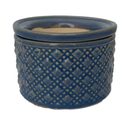 Knots Self Watering Glazed Ceramic Pot - Legion Blue - 5" X 3.5"
