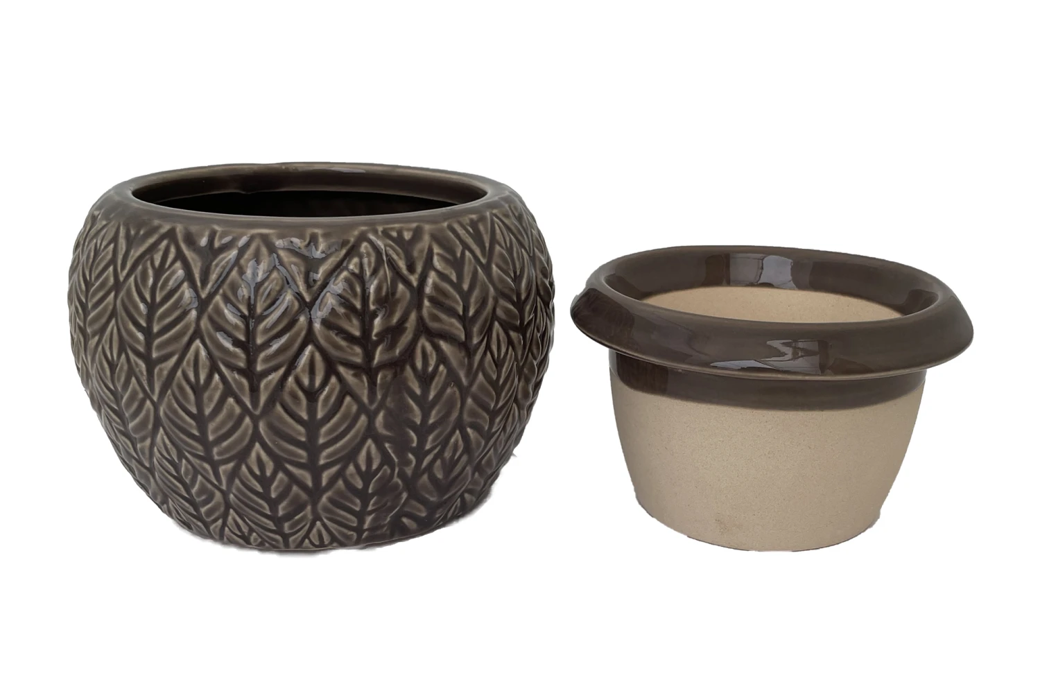 Sherborn Self Watering Glazed Ceramic Pot - Crocodile - 5.25 X 4.25" 2 Sherborn Self Watering Glazed Ceramic Pot - Crocodile - 5.25 X 4.25" - Image 2